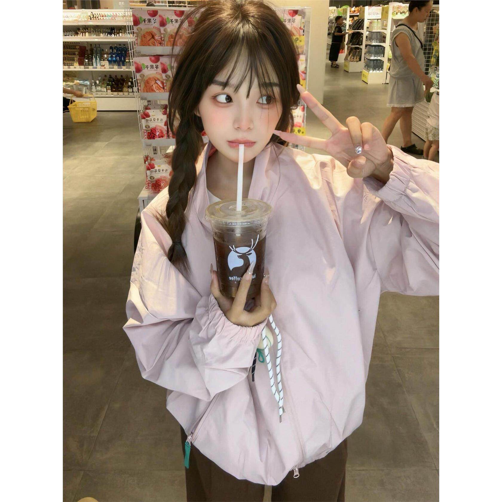 超好看立领冲锋衣外套女春秋2025新款宽松运动风休闲情侣夹克上衣