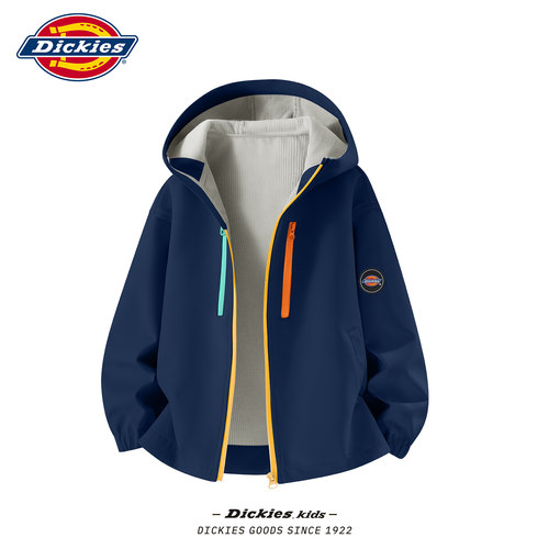 Dickies男童软壳衣防水童装2026新款中大童冲锋上衣儿童秋装外套