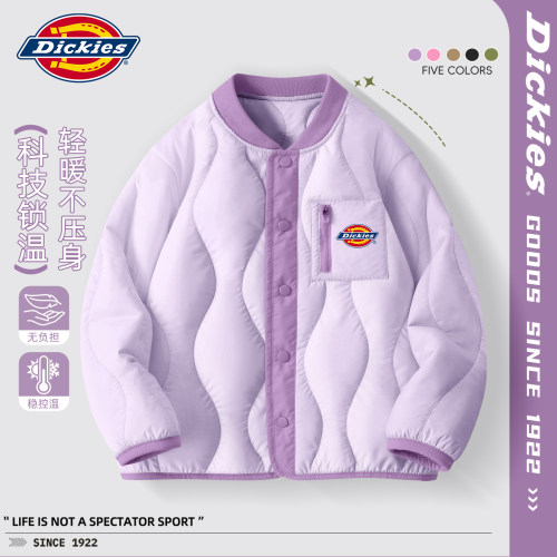 Dickies女童冬季棉服2026新款女孩保暖防寒棉袄儿童加厚冬装外套