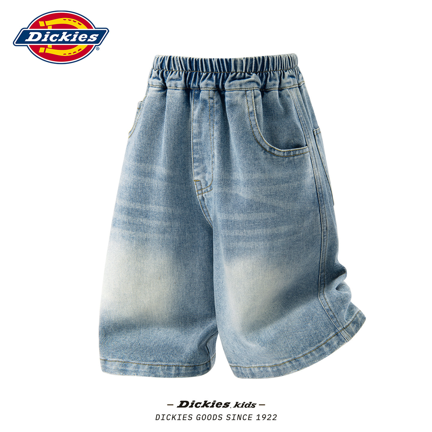 Dickies男童牛仔短裤夏2026新款儿童宽松天丝夏裤大童薄款五分裤