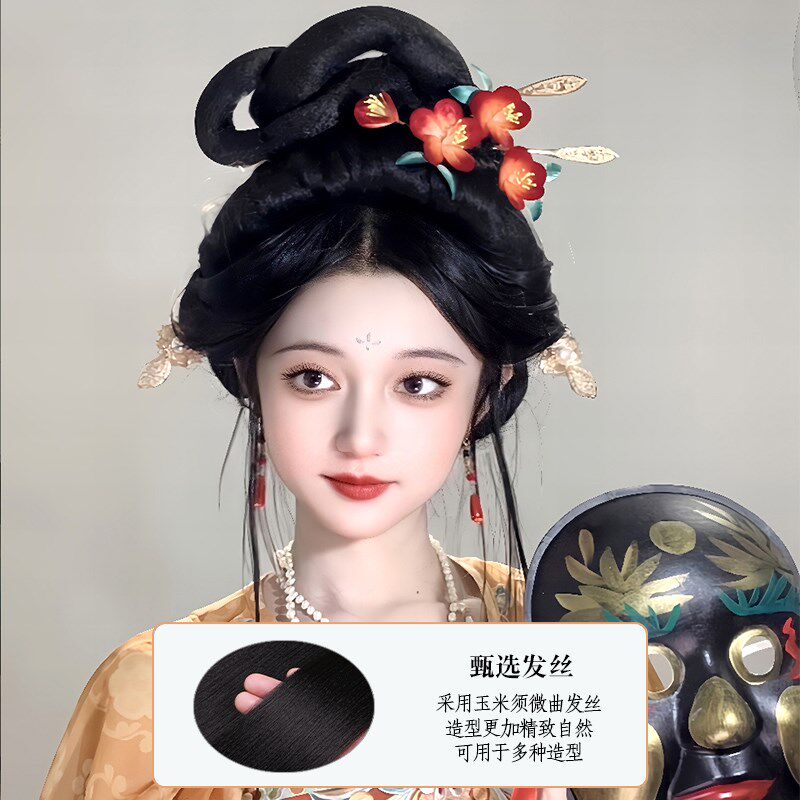 汉服假发一体式古装全套头饰古风发包/丸子