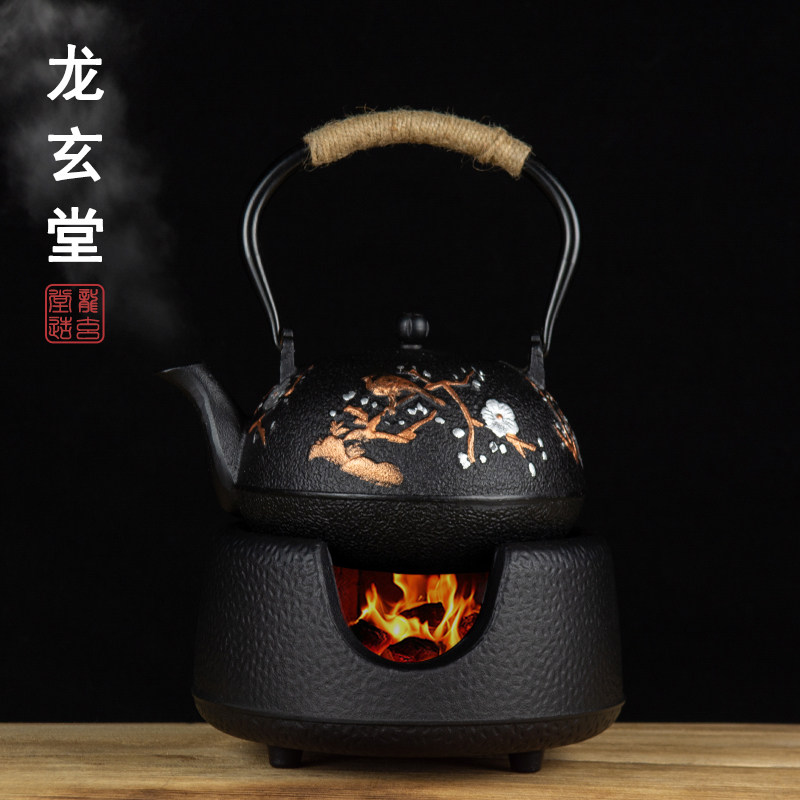 铁壶伍德炭炉日式铁壶风炉南部铁壶茶炉家用复古户外煮茶壶酒精炉