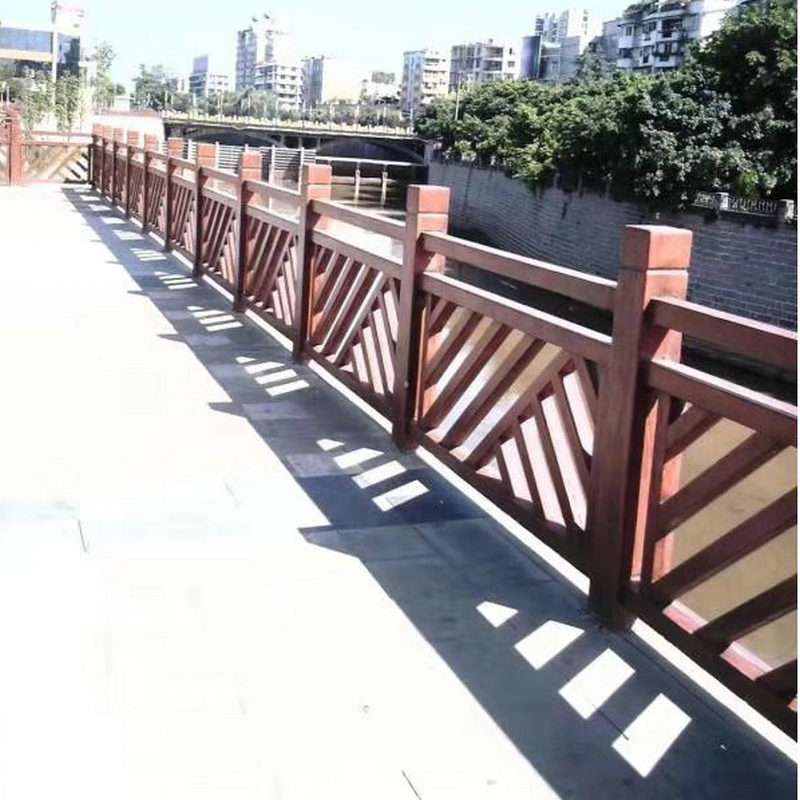 钢筋水泥仿木护栏景观园林混凝土仿古木纹河道栏杆围栏防护防水