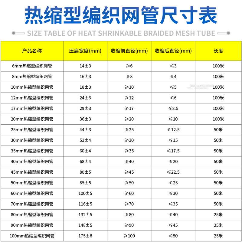 2倍热缩编织网管耐磨汽车线束保护绝缘收缩布套管隔热防滑渔竿管