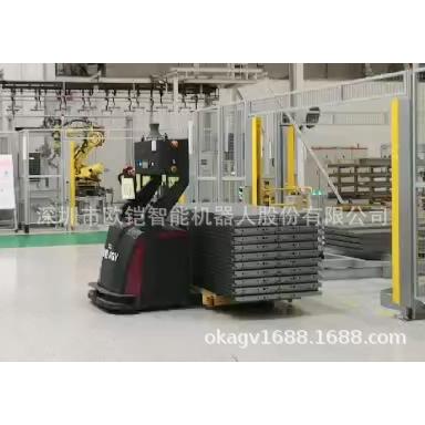 欧铠AGV托盘堆垛电车无动堆车导激MAGA-102光航定位智能人搬运叉