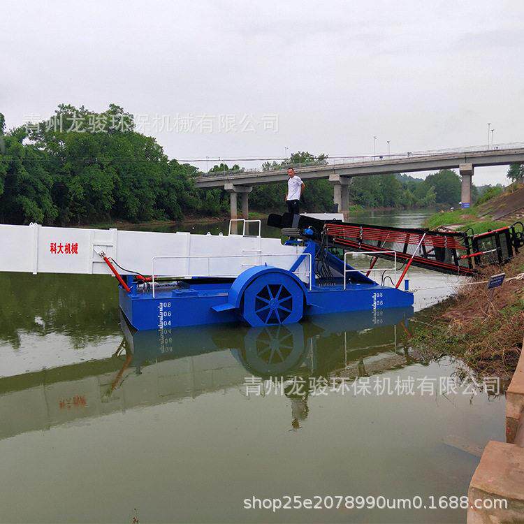 河道全 自动割草船保船洁水厂家 河流ODU水道库小型垃圾打捞船