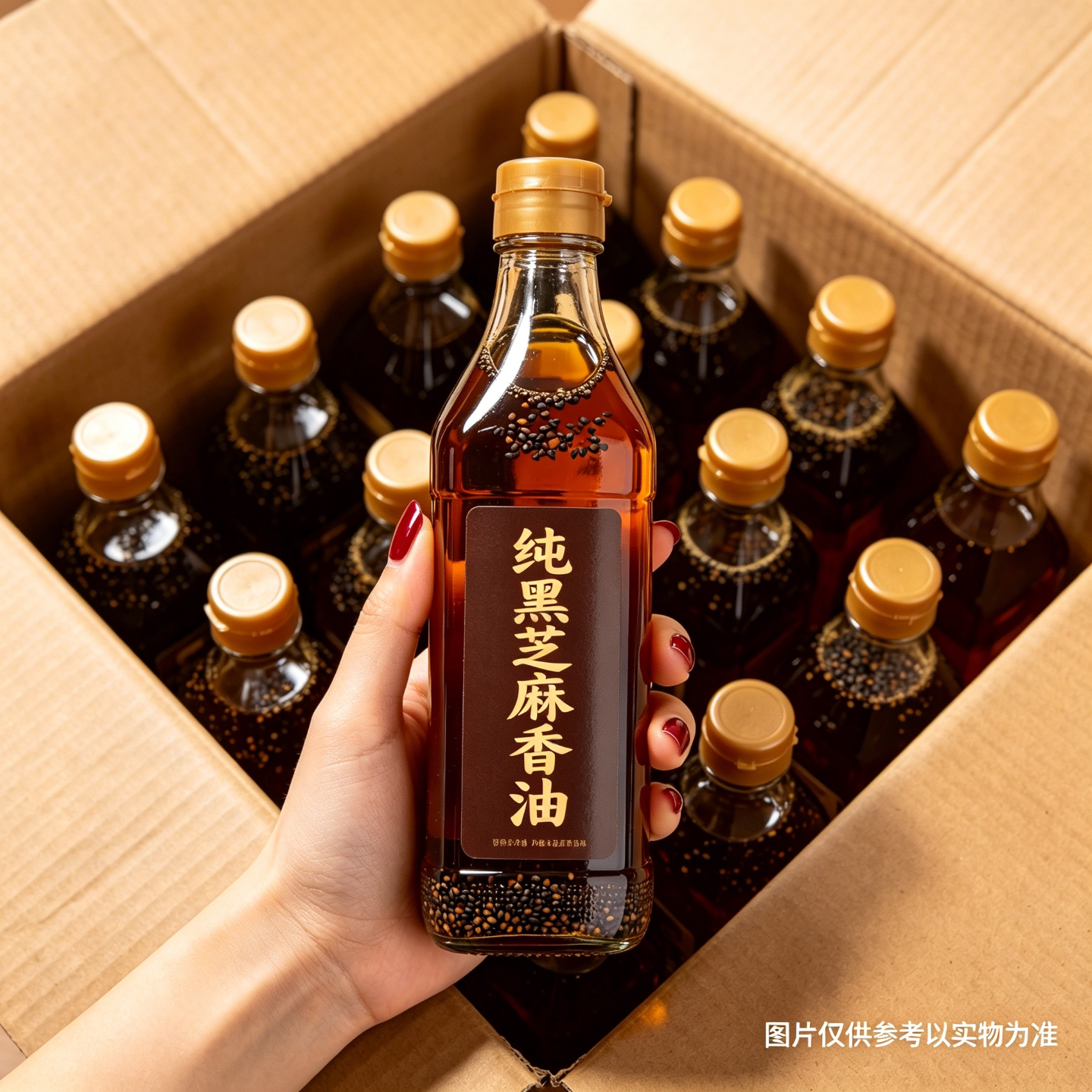 100%纯黑芝麻油传统小磨凉拌家用