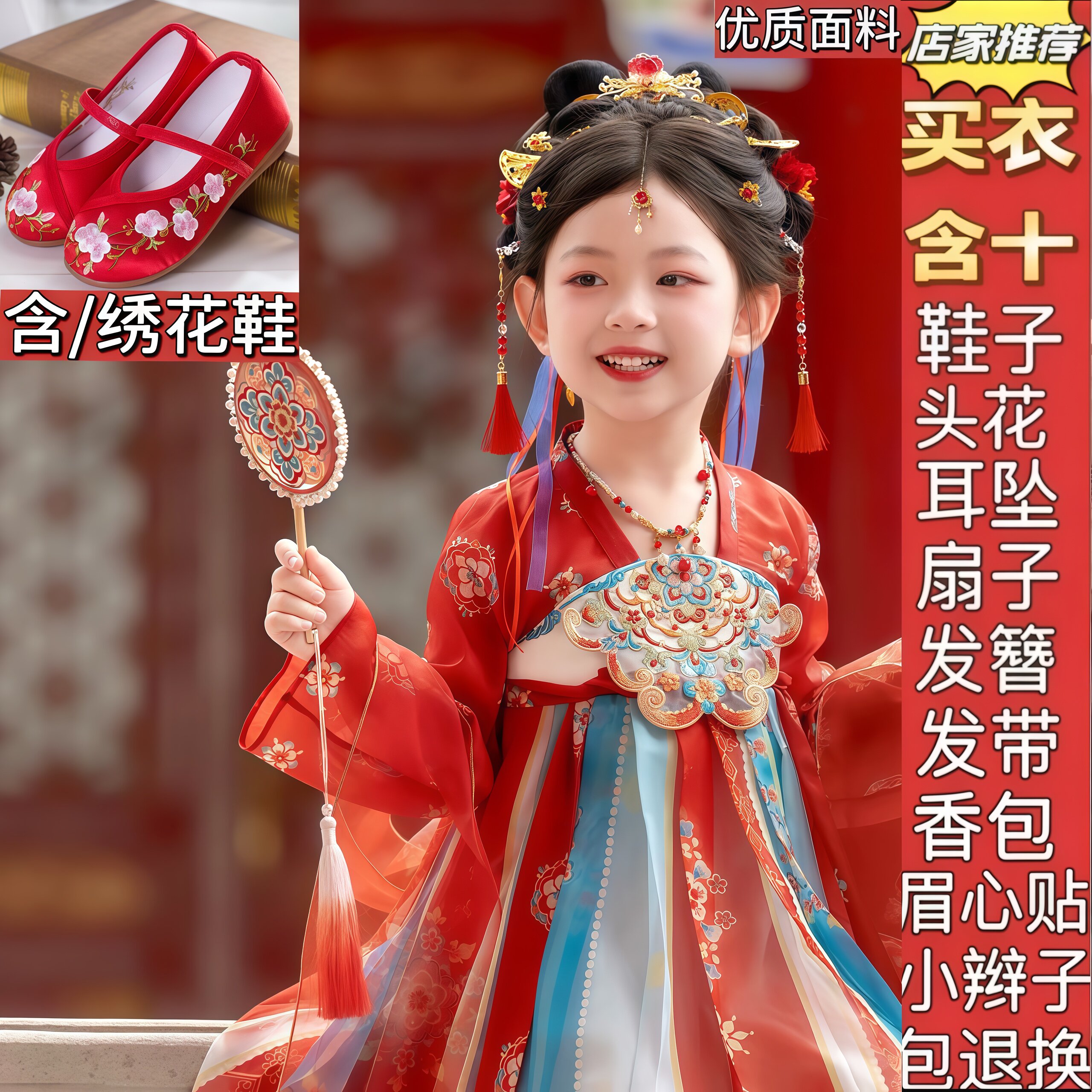 女童汉服改良超仙连衣裙跳舞表演汉服