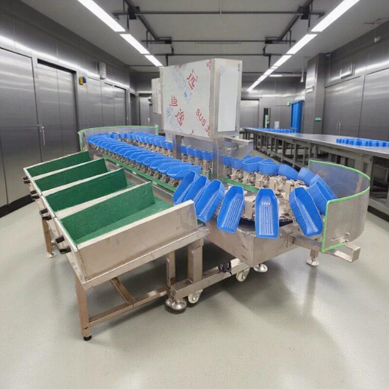 小龙虾全自动料盒重量分选机鸡爪重量分选机虾蟹贝类称重分选设备
