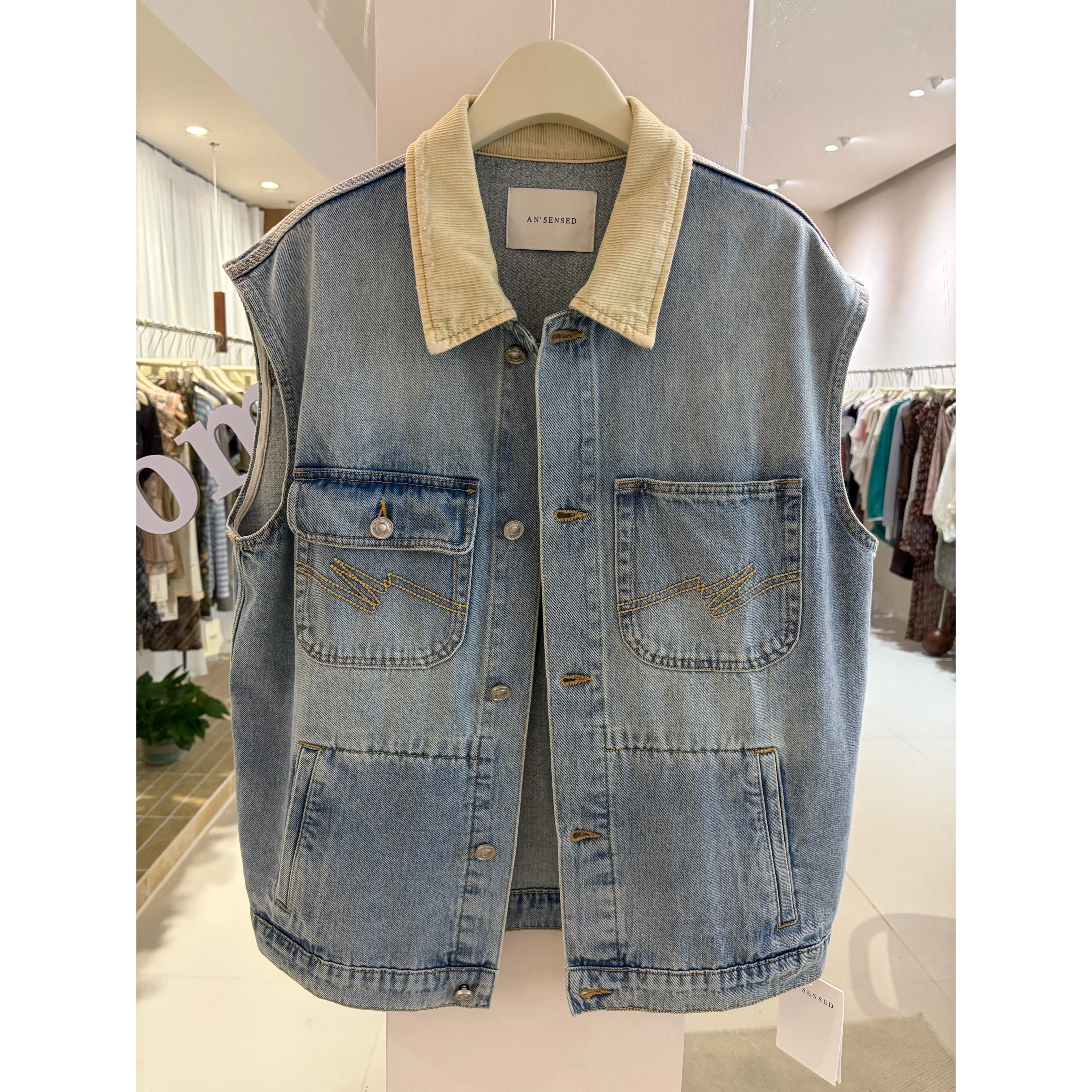 Rtg Clothing新款设计师小众原单百搭宽松男友风牛仔马甲外套