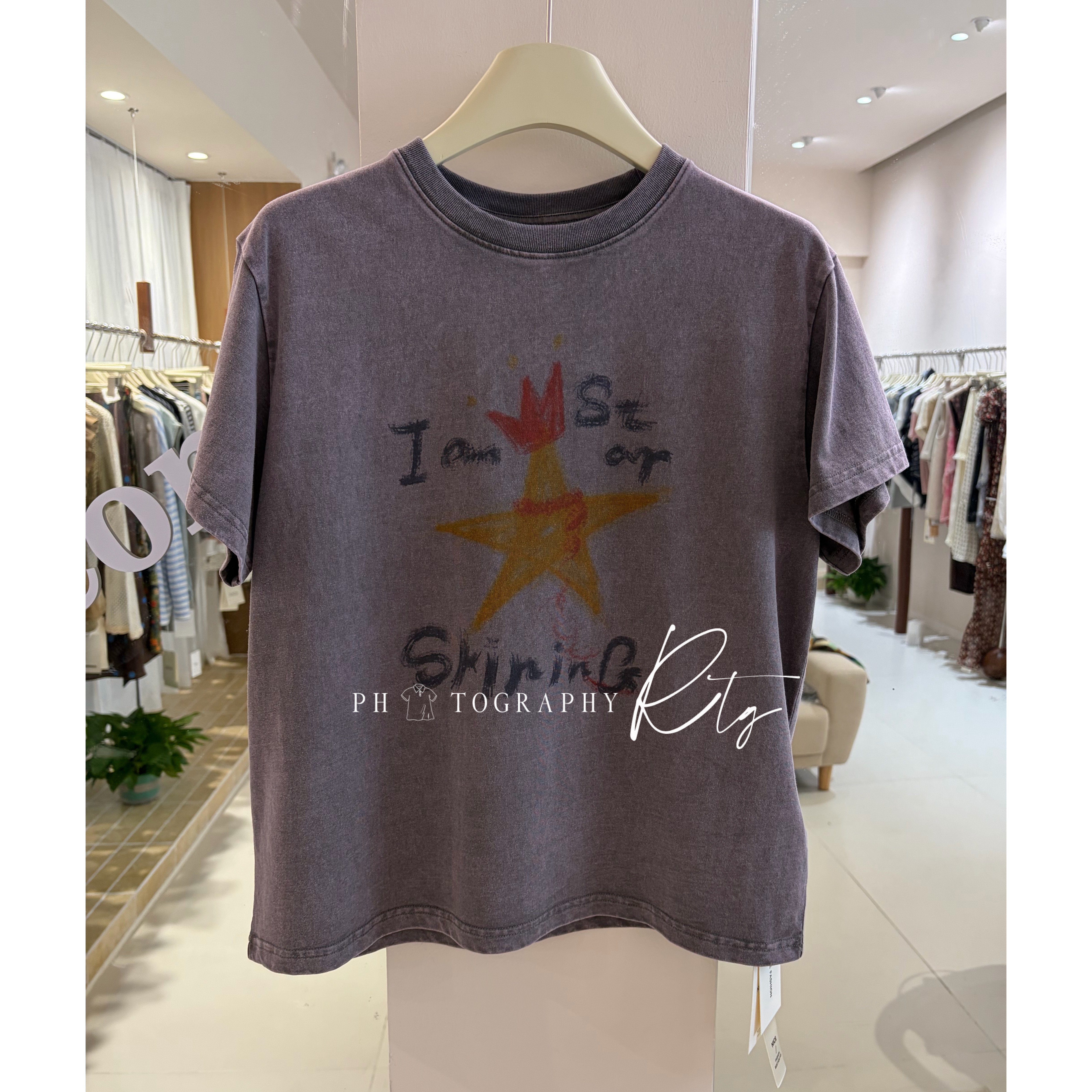 Rtg Clothing新款设计师小众潮牌原单百搭作旧工艺字母印花T