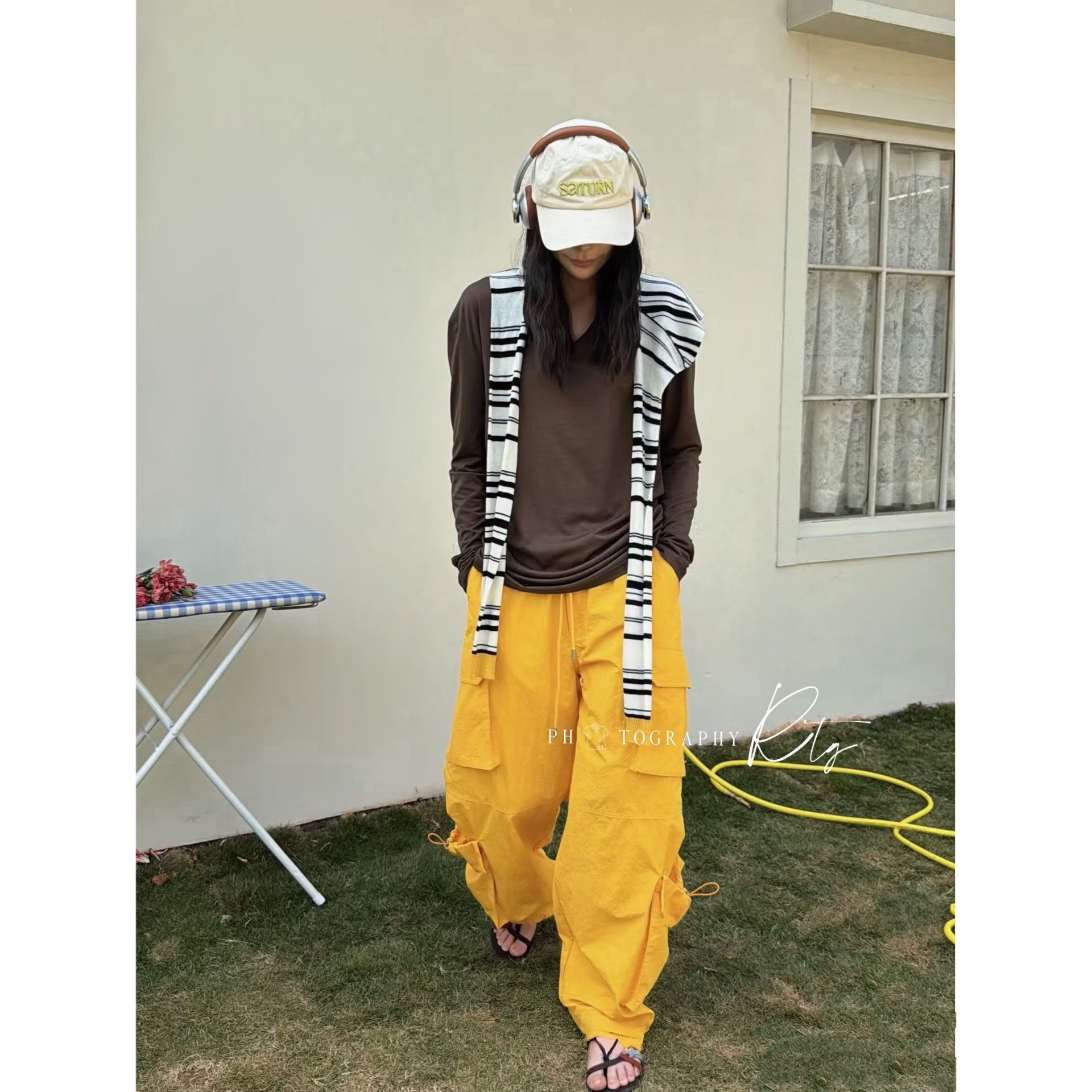 Rtg Clothing新款小众品牌原单正品时尚气质两件套披肩长袖T恤