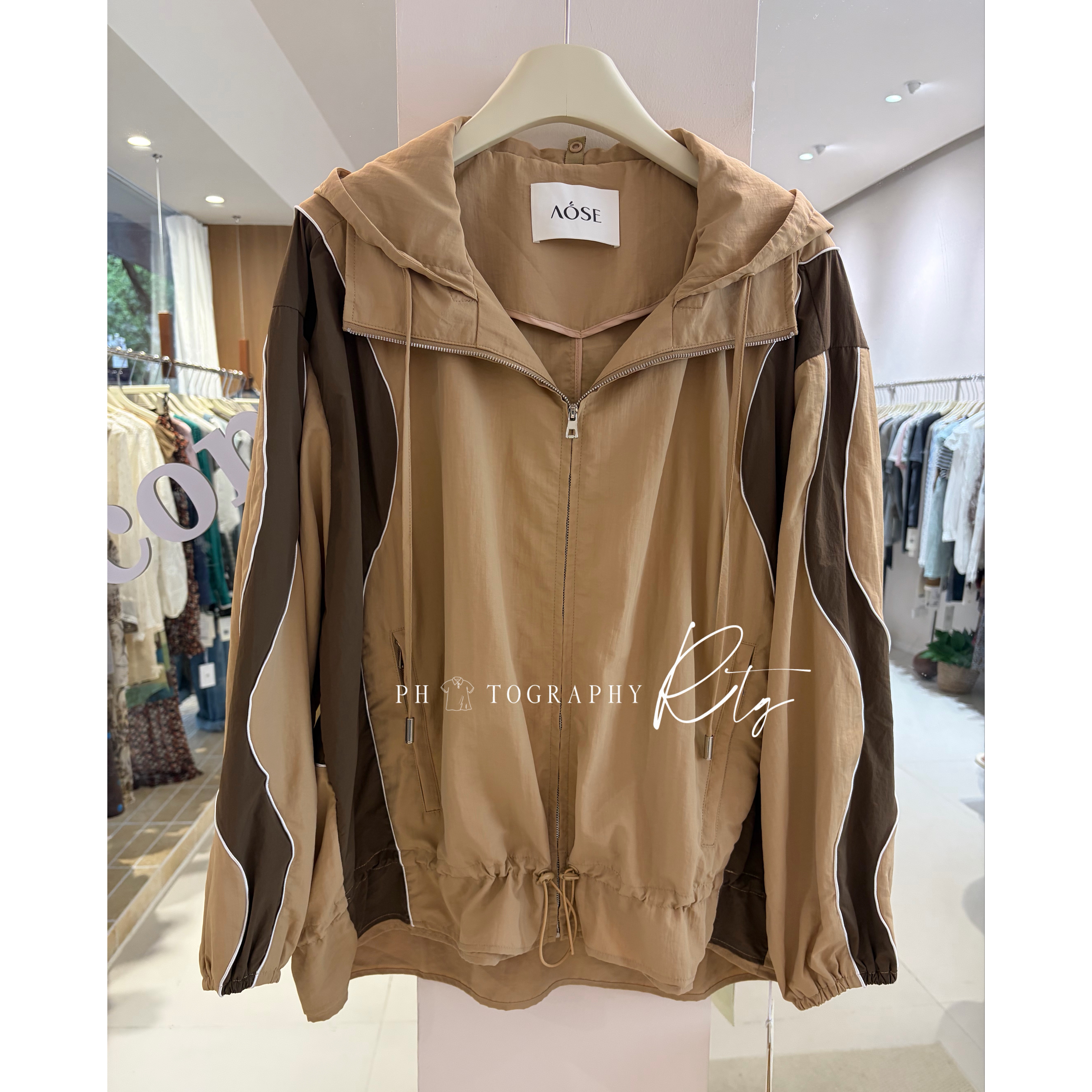 Rtg Clothing新款小众设计款原单正品时尚气质撞色连帽风衣外套