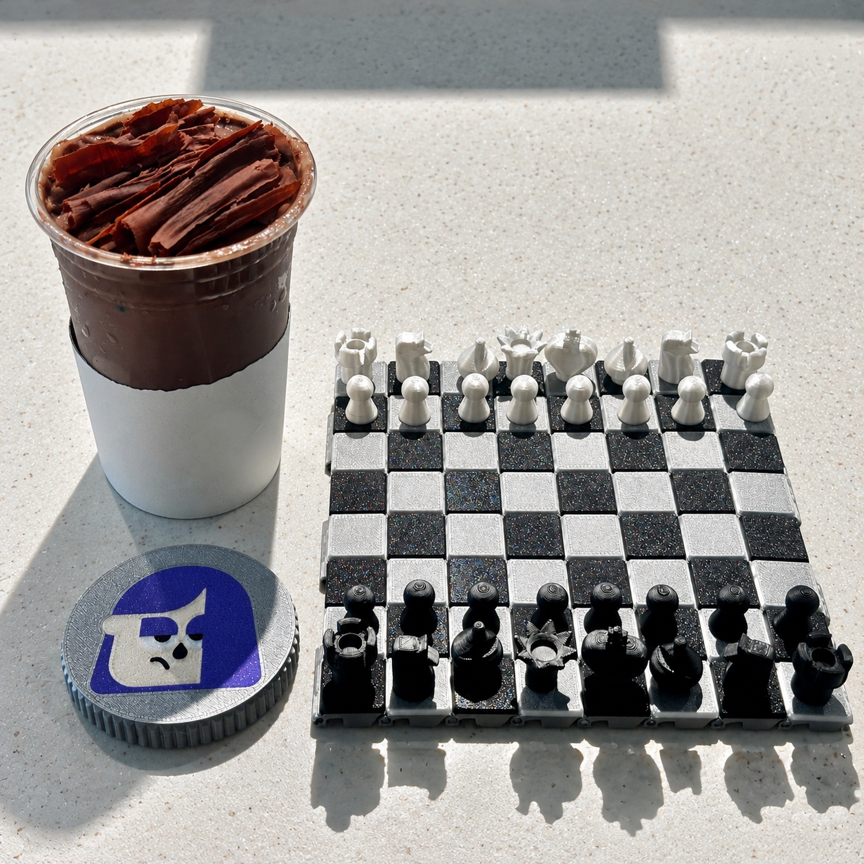 多邻国周边国际象棋拽姐卷轴棋格盘象棋套装Duolingo棋子益智玩具