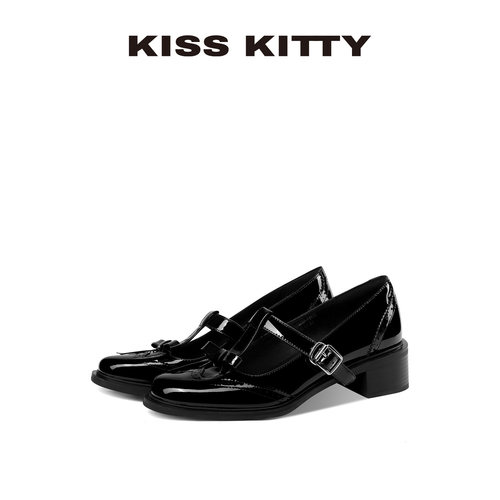 KISSKITTY玛丽珍鞋粗跟显瘦