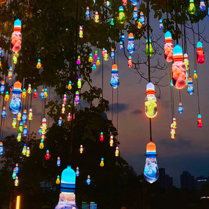 户外防水装饰灯七彩琉璃许愿灯花园景区景观灯挂树吊灯民宿网红灯