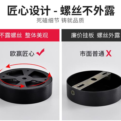 黑色超薄led明装筒灯免开孔天花灯小吸顶灯5W7W三色客厅卧室12W瓦