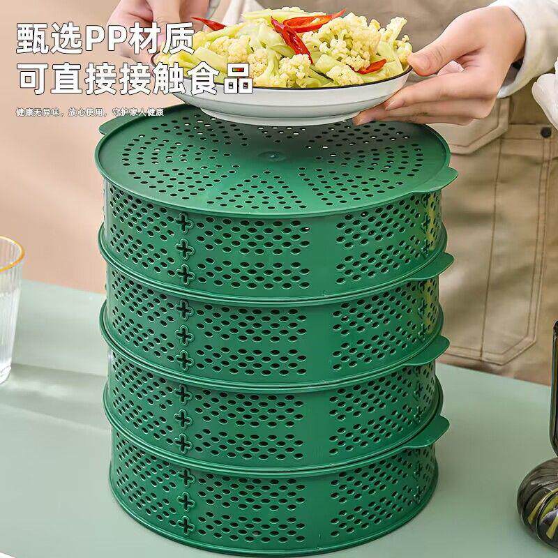 空菜罩层剩饭菜收纳214饭罩家镂用餐桌盖菜架碗透明遮尘防蚊虫多-