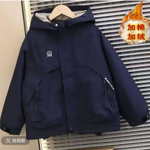 男童加绒加厚冲锋衣秋冬新款