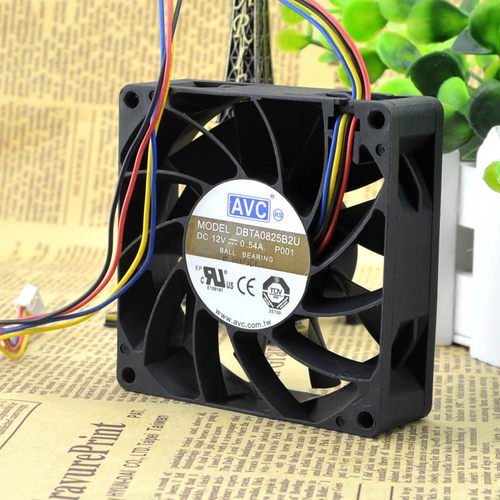 台湾AVC 8025 8CM大风量风扇 12V 0.54A DBTA0825B2U PWM智能控速