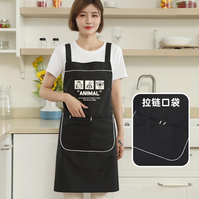 围裙家用厨房餐饮专用卡通时尚定制印字工作服夏季薄款透气围腰女