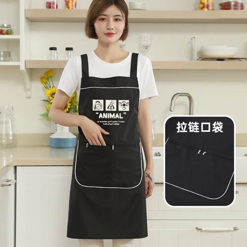 围裙家用厨房餐饮专用卡通时尚定制印字工作服夏季薄款透气围腰女