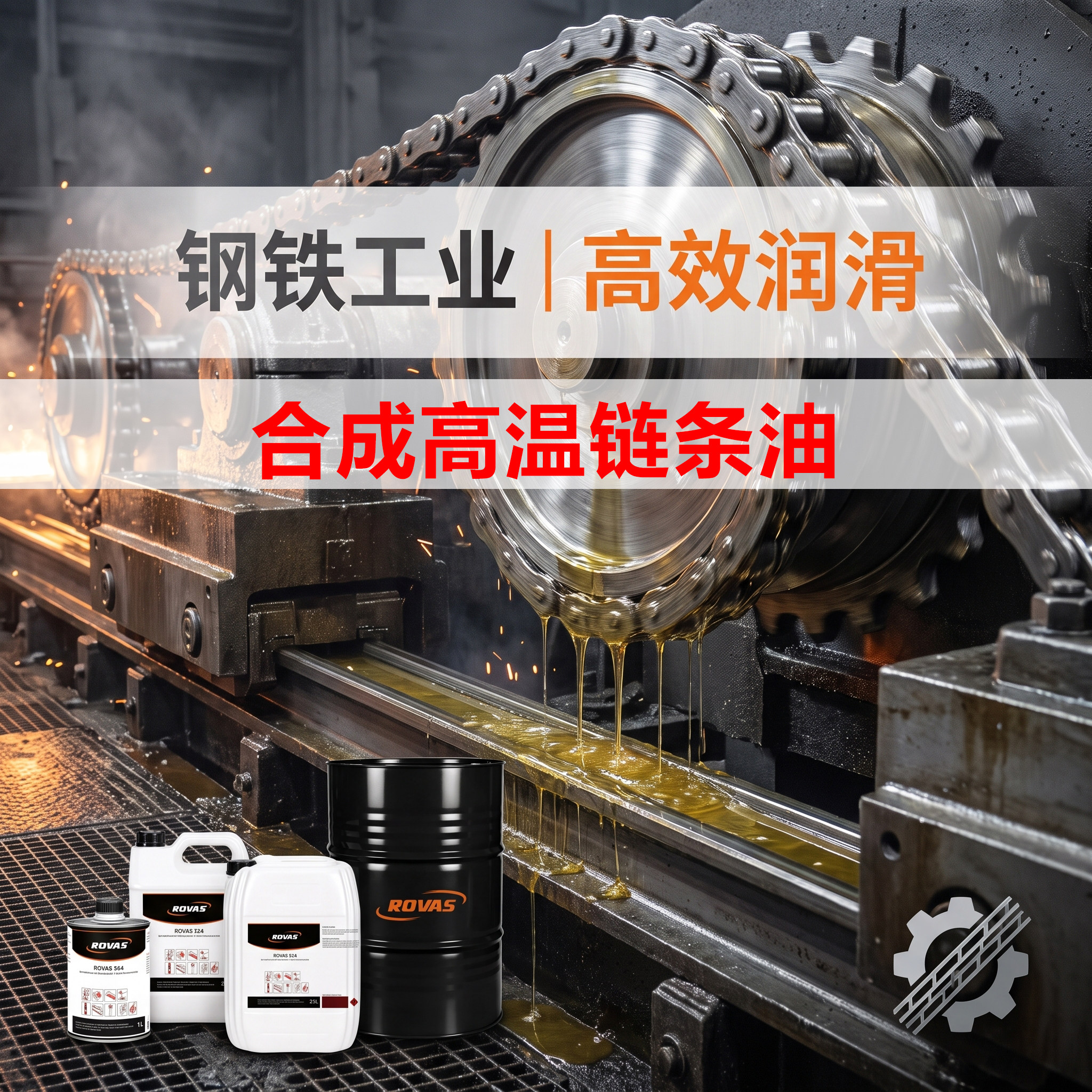ROVAS 354 全合成高温链条油耐250℃无污染油漆设备干燥冷却床用