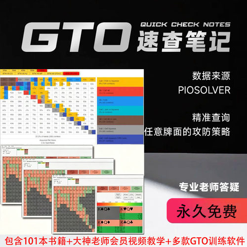 德州扑克GTO速查笔记小绿皮书从新手到高手天下无鱼剥削策略教学