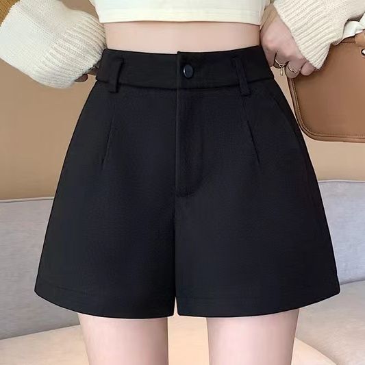 新款西装短裤女2025韩版阔腿裤高腰a字显瘦直筒靴裤子胖mm
