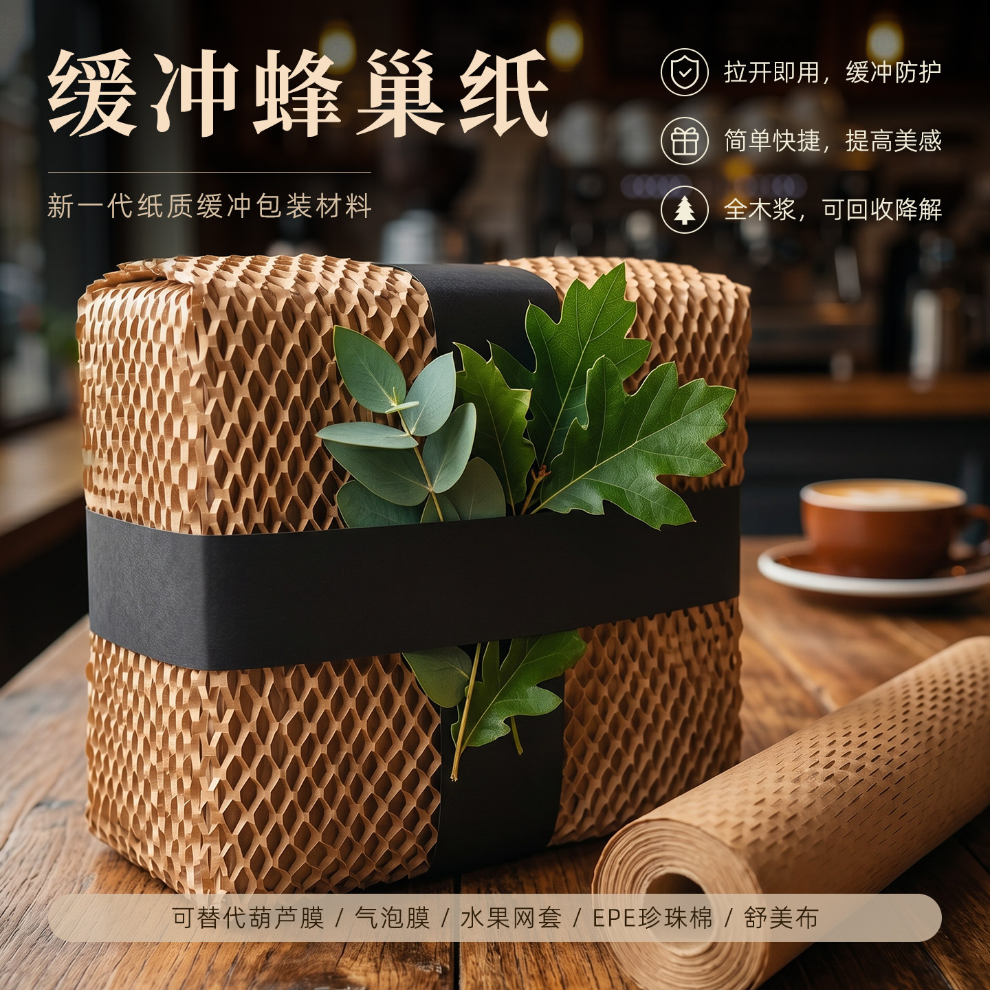 环保可降解防震防摔蜂窝纸图片