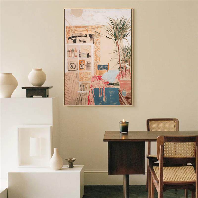 北欧风景油画客厅大幅挂画进门玄关装饰画沙发背景墙壁画落地画