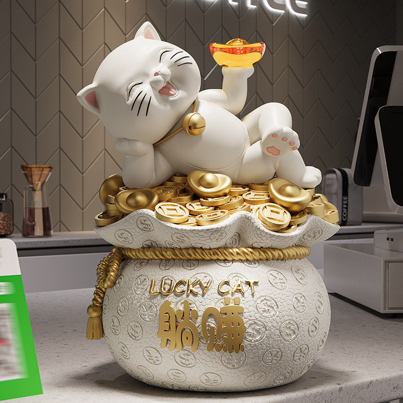躺赚招财猫摆件福袋存钱