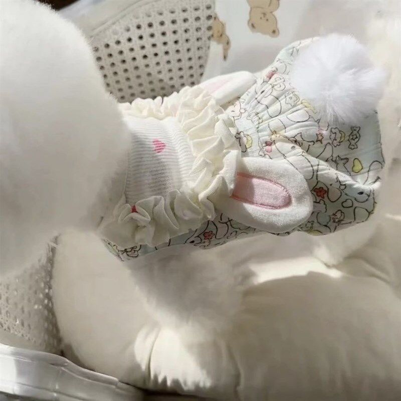 绒绒兔保暖春秋冬宠物泰迪比熊小奶狗狗猫咪秋冬装衣服裙子