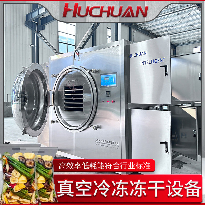 自动化间歇式冻干机 智能30公斤冻干处理设备 猫饼干真空脱水机械