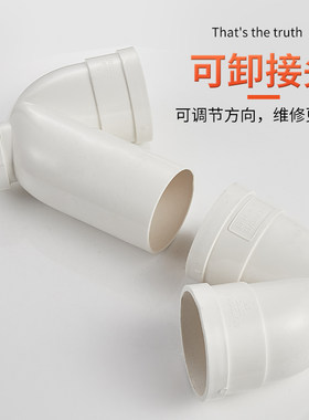 PVC存水弯排水管配件防臭落水管厨房面盆下水S弯接头P型50/75/110