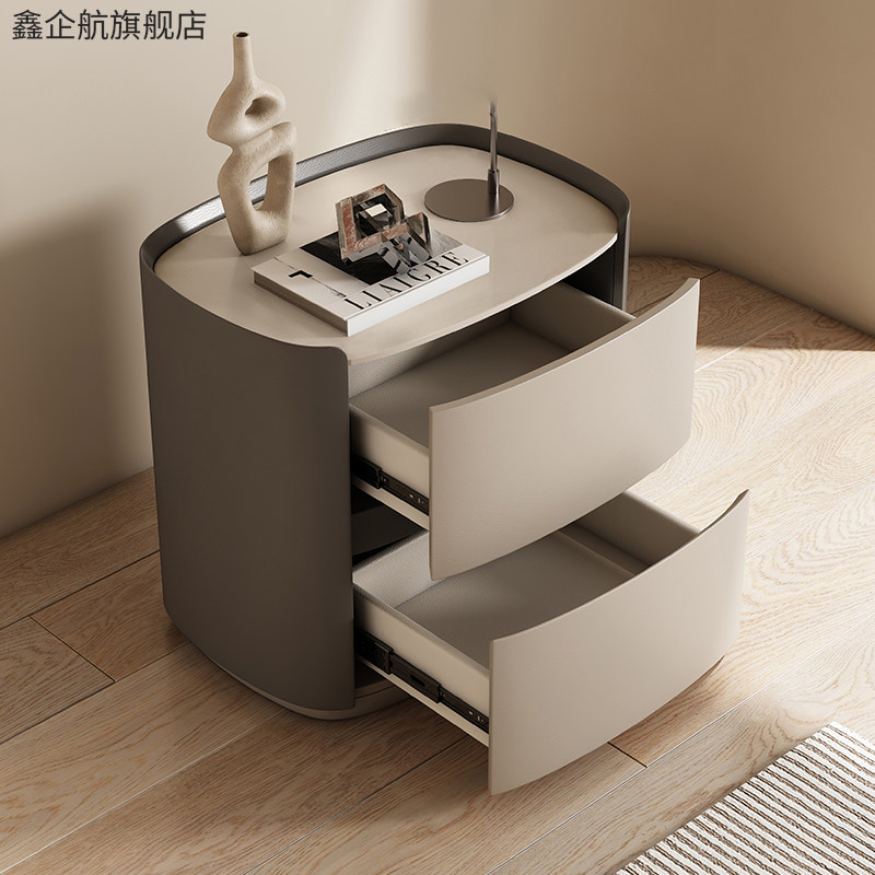 轻奢高级感儿童床头柜实木储物柜小茶几创意收纳盒替代家用卧室