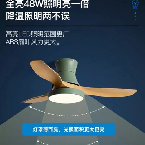 2024新款奶油风北欧护眼风扇灯客厅主卧风扇灯变频大风力吊扇灯