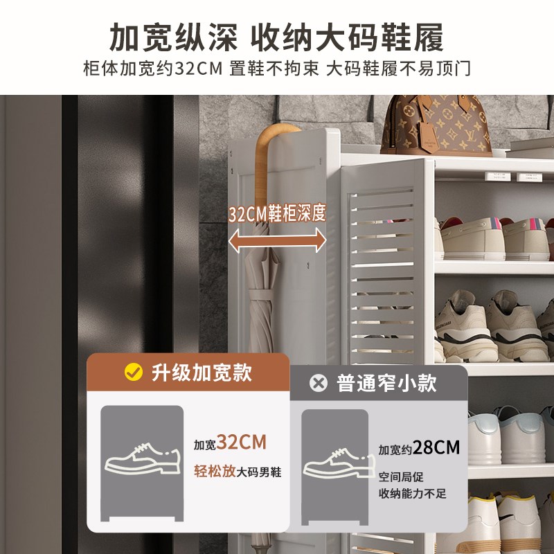 家用门口鞋柜白色多层阳台一体玄关鞋架子高级感落地简易入户神器