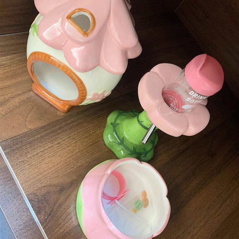 网红金丝熊陶瓷窝仓鼠蜜袋鼯刺猬躲避屋小宠通用造景花园套装