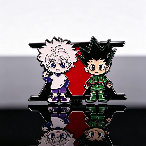 全职猎人奇杰金属胸针 杰奇犽双人徽章 HUNTER×HUNTER周边配饰