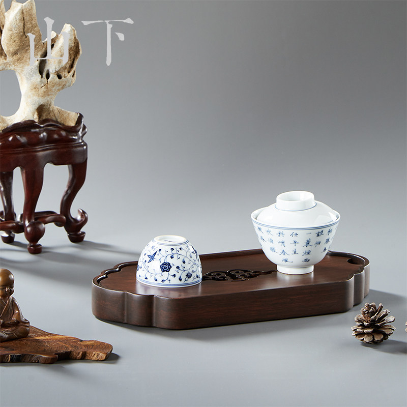 重竹茶盘禅意壶承功夫茶具茶托茶承竹编干泡盘复古檀竹可储水茶盘