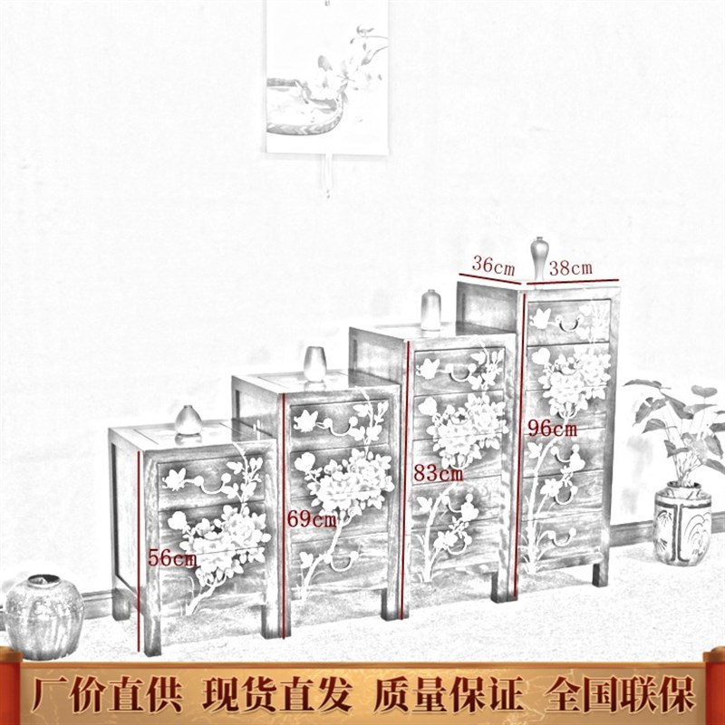 田园彩绘转角柜实木边拐角落夹缝隙玄关置物架客厅小窄斗柜子装饰