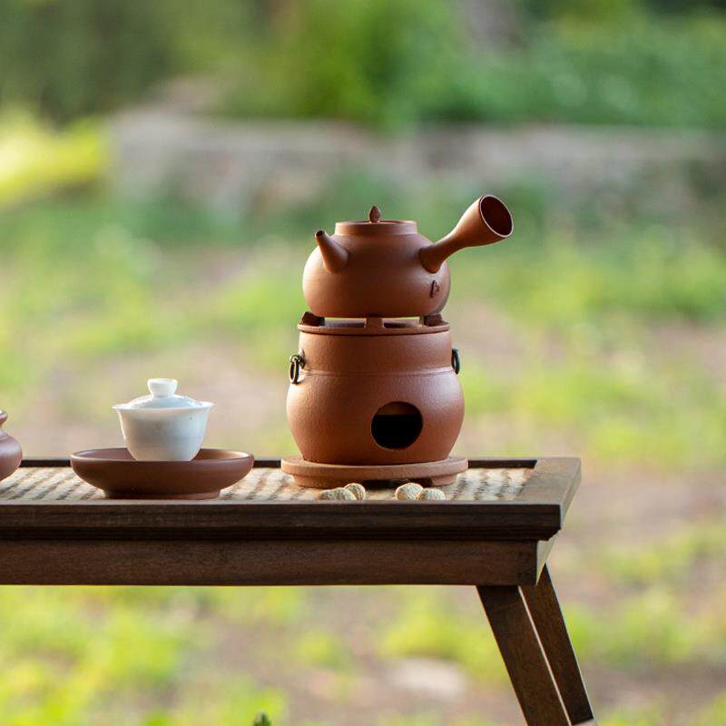 红泥炭炉防裂煮茶炉户外凉炉复古碳炉潮州功夫茶炉迷你小火炉煮茶