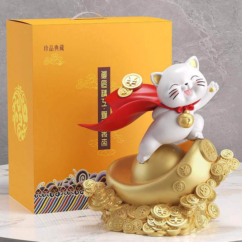 RKRMKHKH猫摆件存台钱罐财创意客厅玄关前台收招银摆件装饰品乔迁