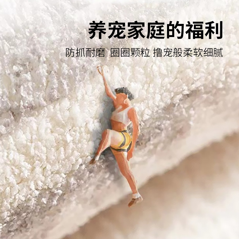 北欧风客厅茶几羊羔绒地毯轻奢高级感家用大面积卧室房间床边地垫