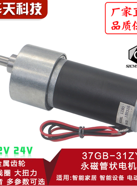 37GB31Y减速马达 大扭力 直流减速电机 31ZY管状永磁电机 12V24V