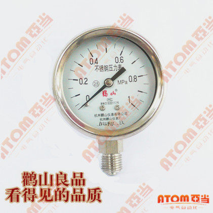 全不锈钢压力表Y60BFY-60BF/耐高温耐腐蚀防腐蒸汽蒸气压力表1MPa