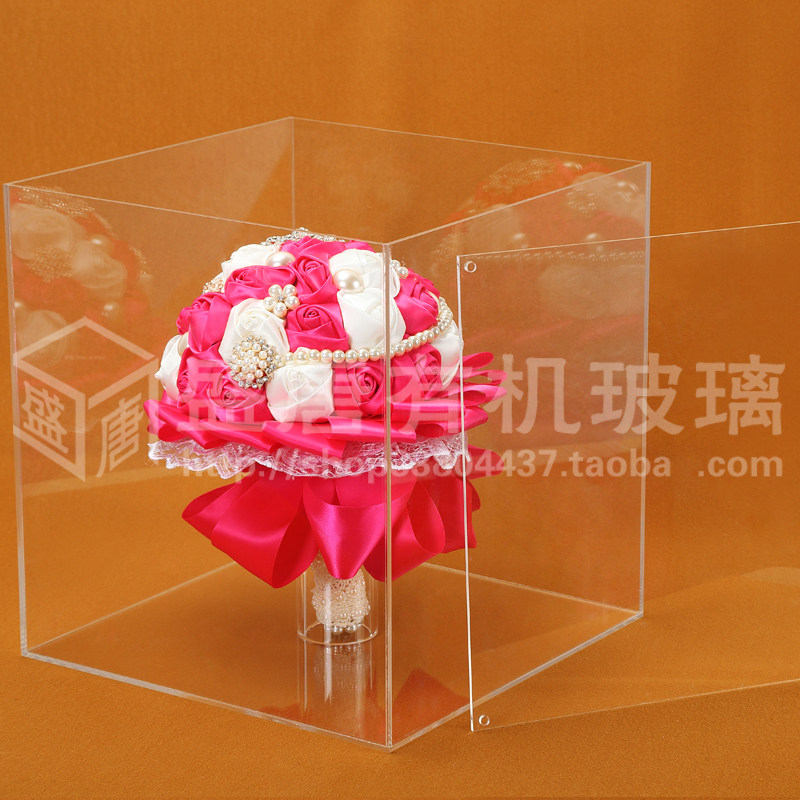 高透明亚克力一体成型粘合款花球盒 有机玻璃板材任意款式定制