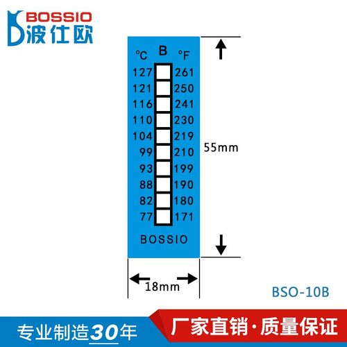 波仕欧BSO-10B铁路专用温度测试纸 10格B型不可逆测温纸 热敏试纸