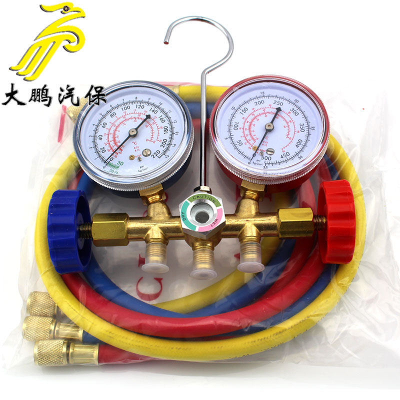 R12冷媒表 雪种表 加氟表 汽车空调制冷工具 R22  R502 全铜